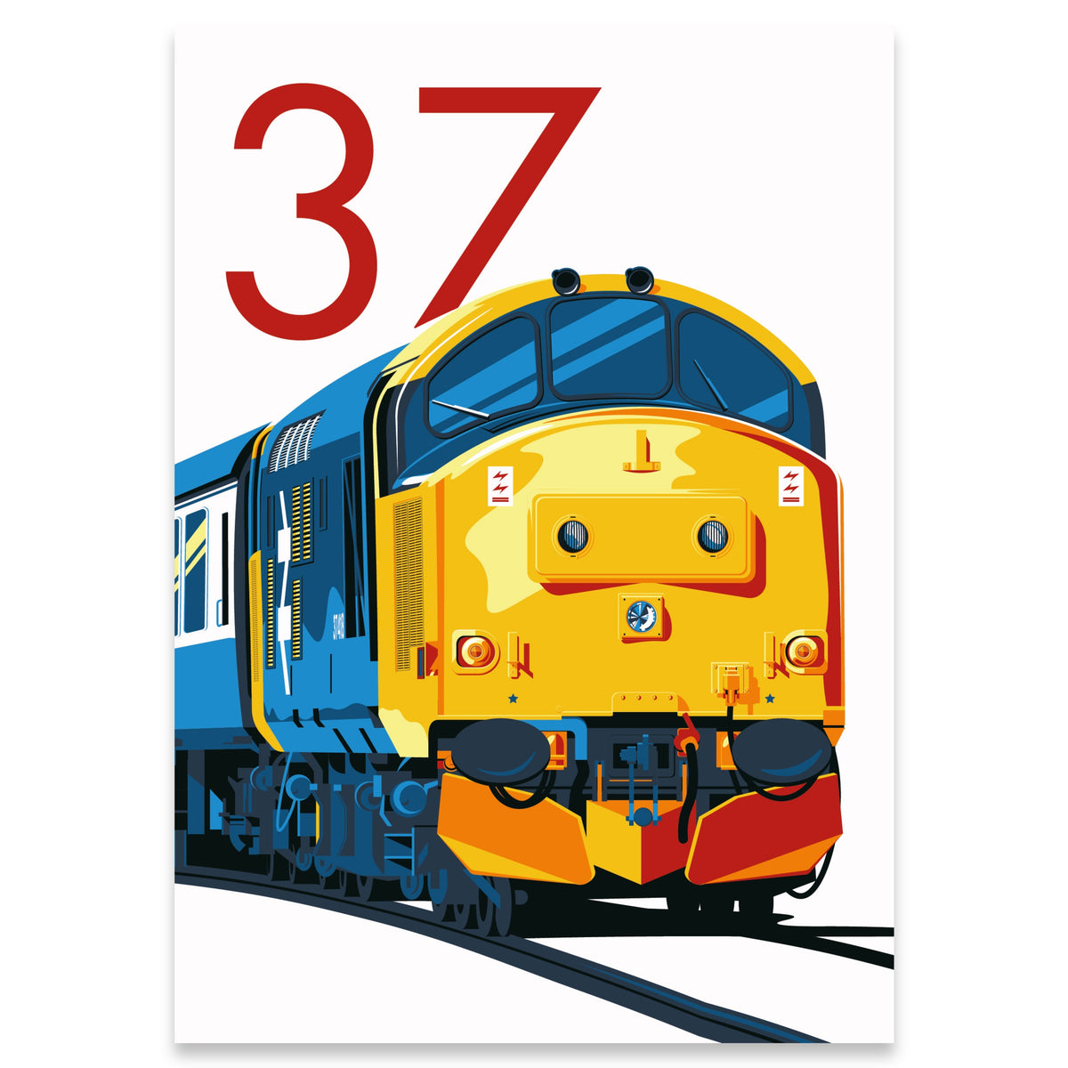 BR Class 37 Locomotive Poster | Railway Art Print