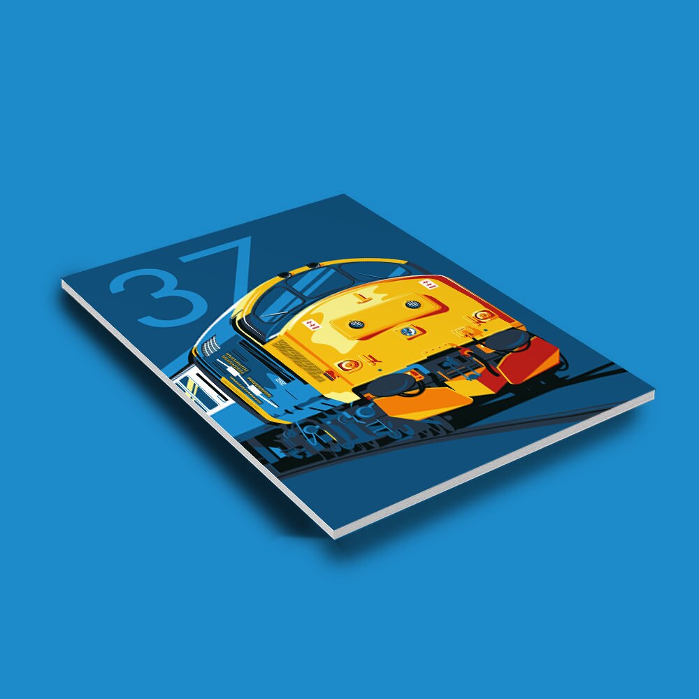 BR Class 37 Locomotive Art Print, Train Wall Decor