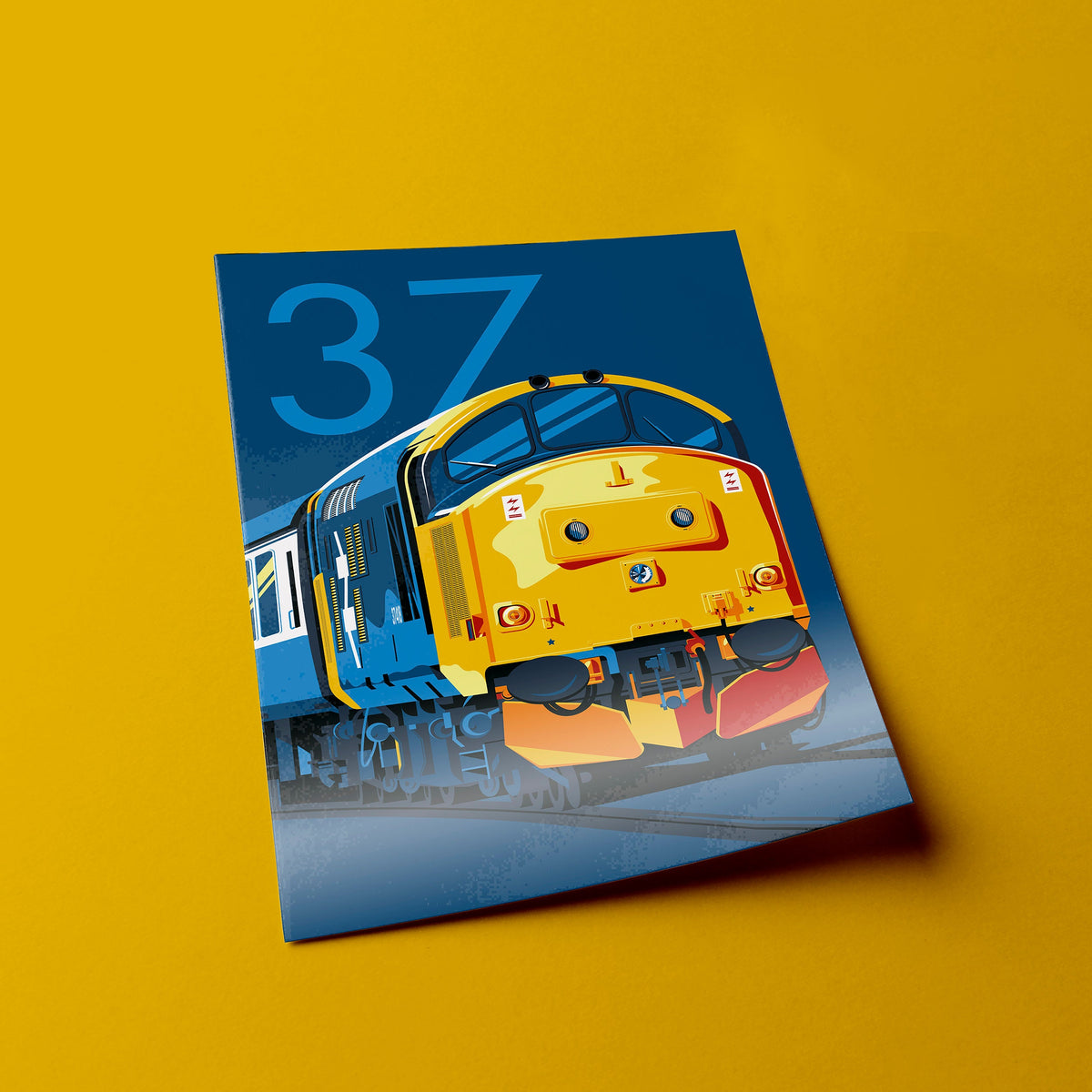 BR Class 37 Locomotive Art Print, Train Wall Decor