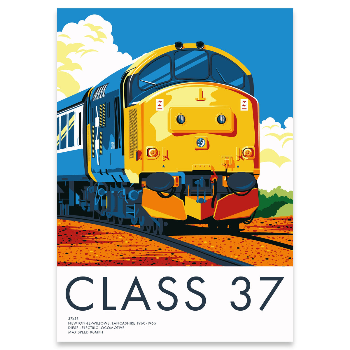 BR Class 37 Diesel-Electric Locomotive Train Poster Print