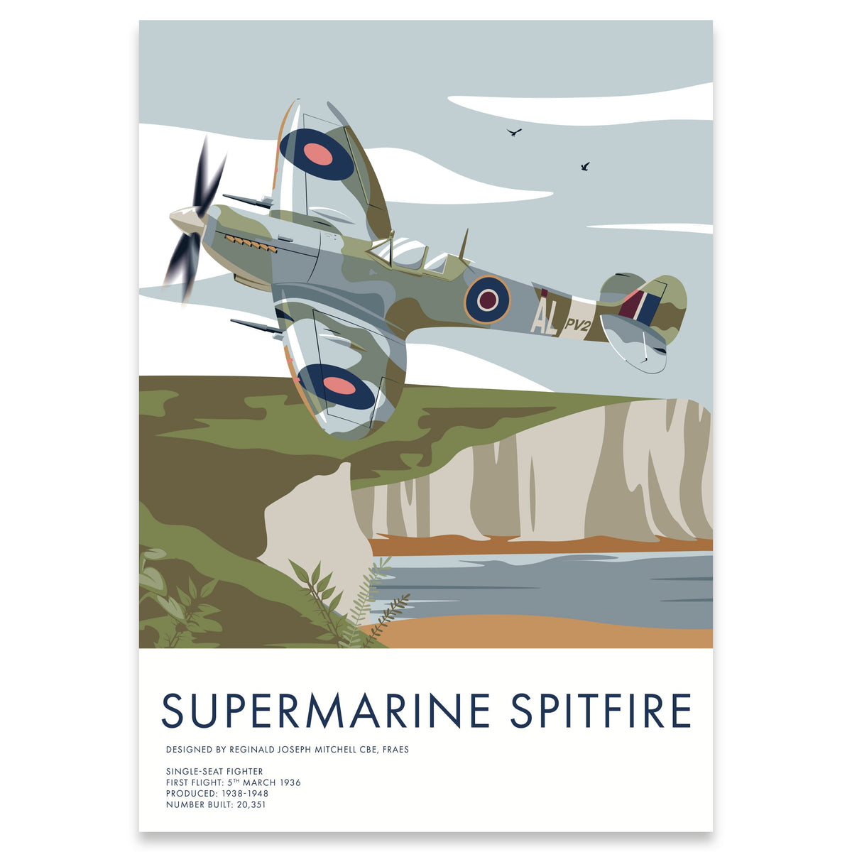 3 Bundle Aircraft Print - Spitfire, Lancaster & Hurricane Aviation Prints, Battle of Britain Flight, White Cliffs of Dover, Plane Art, Gift