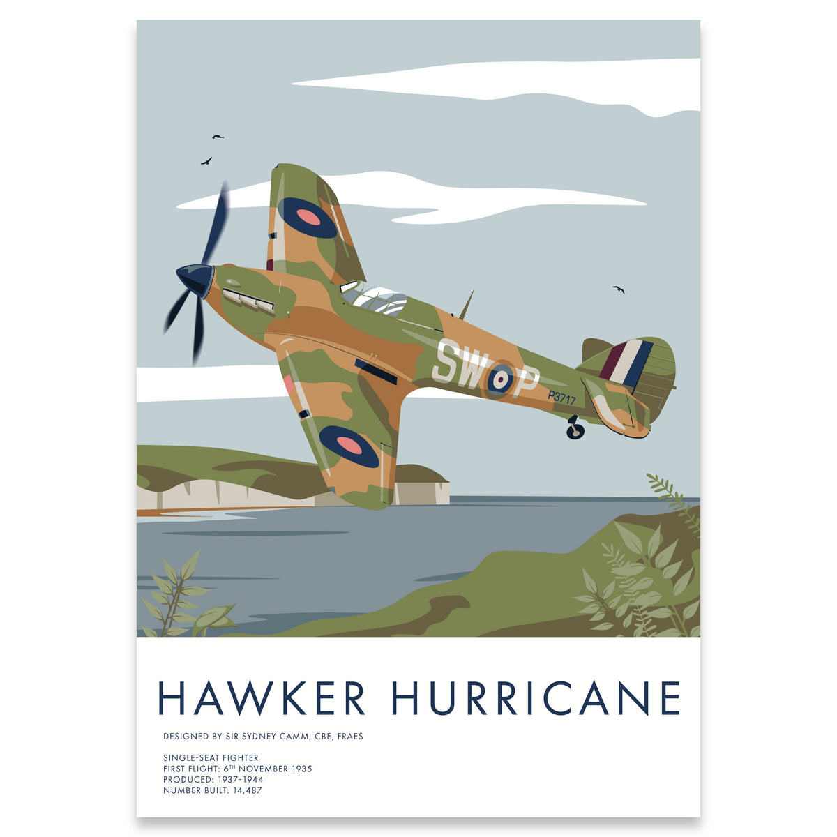 3 Bundle Aircraft Print - Spitfire, Lancaster & Hurricane Aviation Prints, Battle of Britain Flight, White Cliffs of Dover, Plane Art, Gift