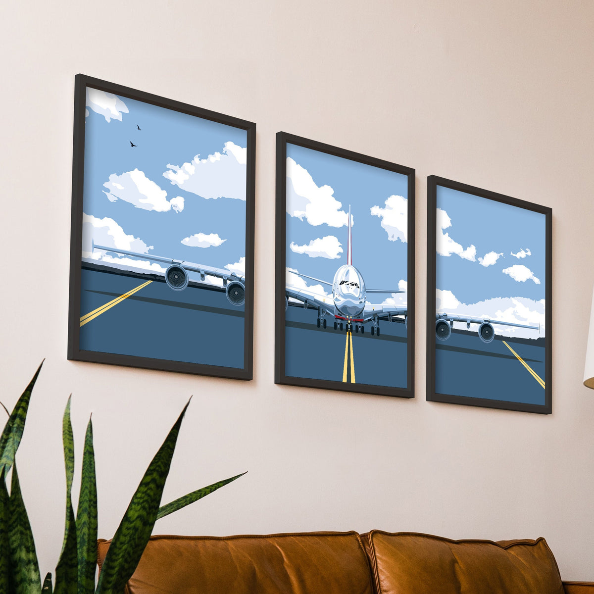 Airbus A380 Triptych, 3 Aviation Prints, Airliner, Plane Art, Ideal Gift, Super Jumbo