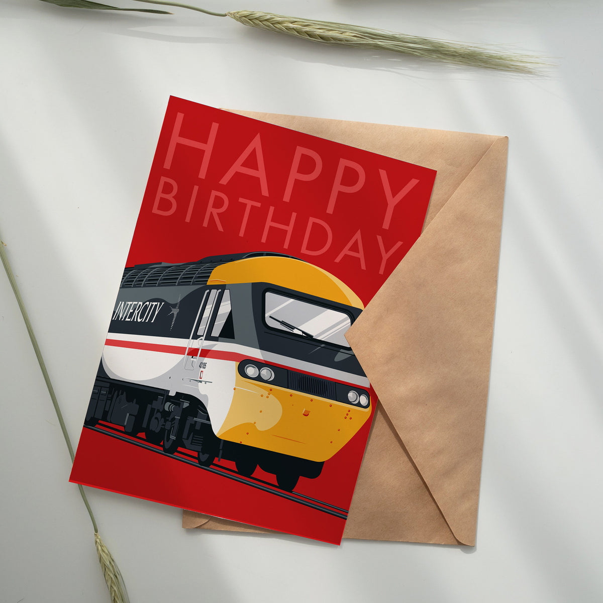InterCity 125 HST Swallow Birthday Card - British Rail Class 43 Locomotive Train