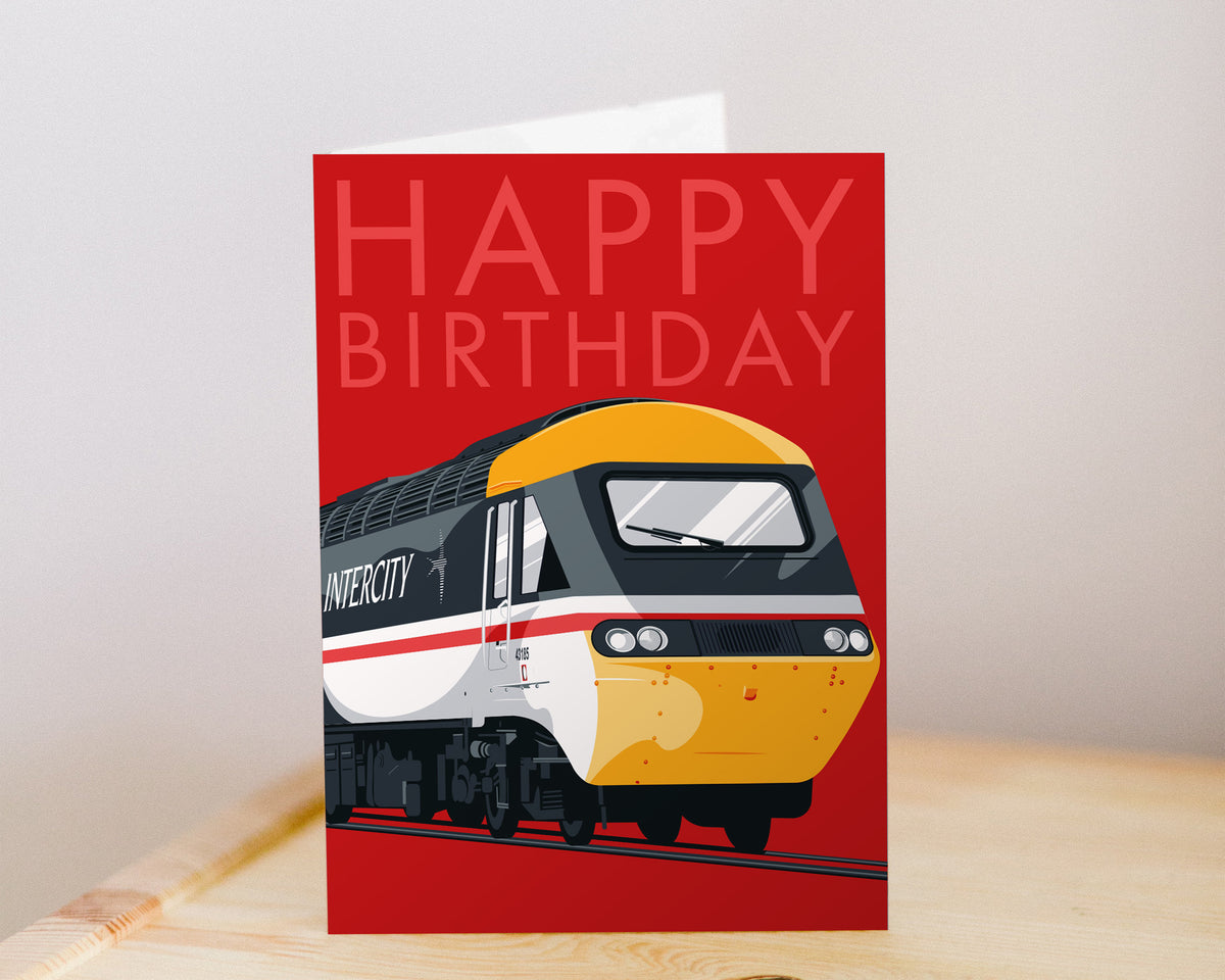 InterCity 125 HST Swallow Birthday Card - British Rail Class 43 Locomotive Train