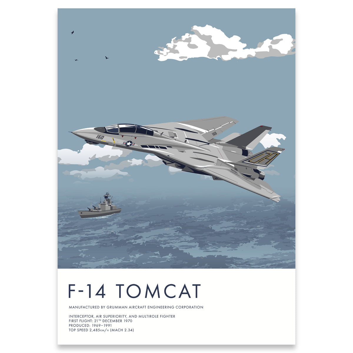 F-14 Tomcat US Navy Aircraft Print