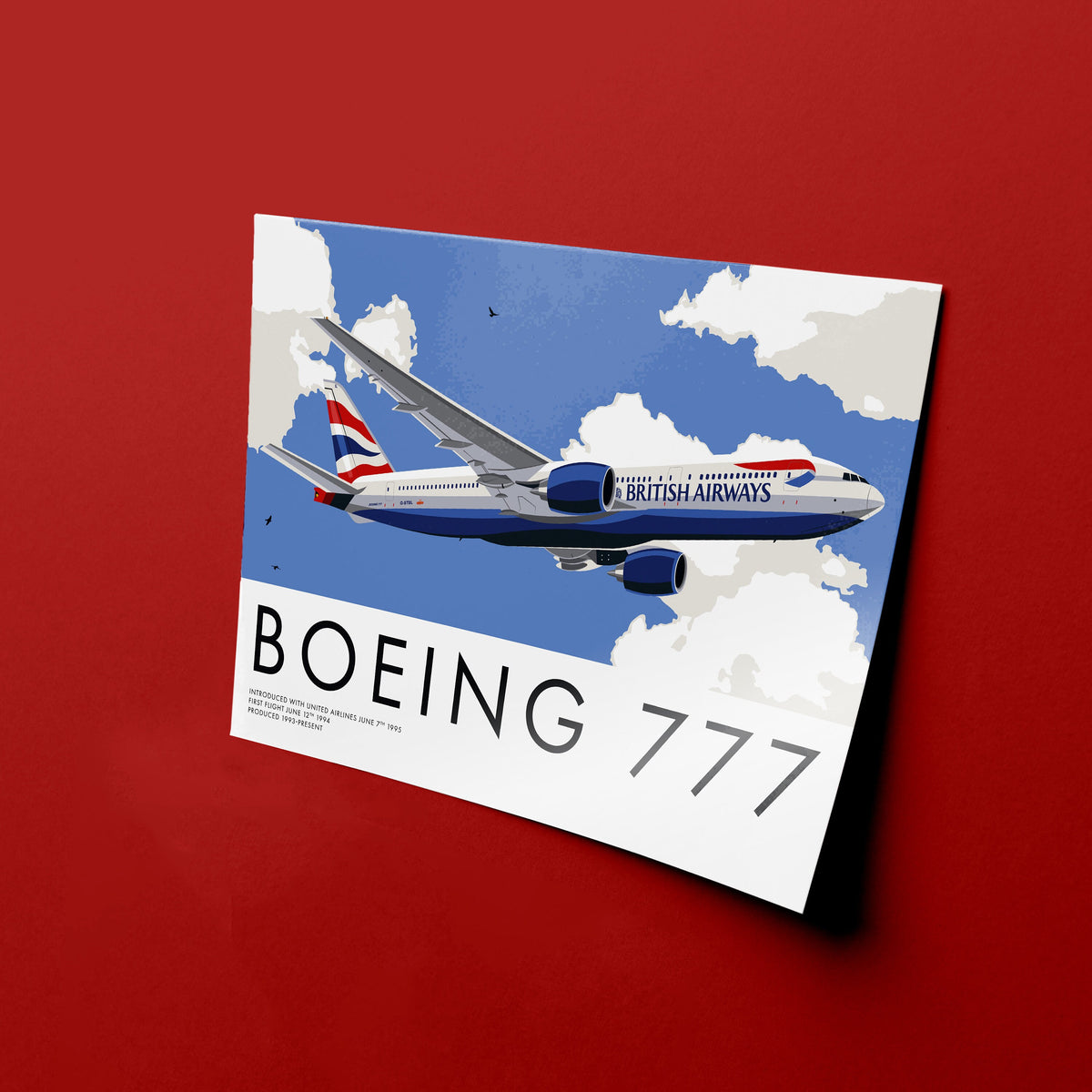 Boeing 777 British Airways Aviation Art Poster