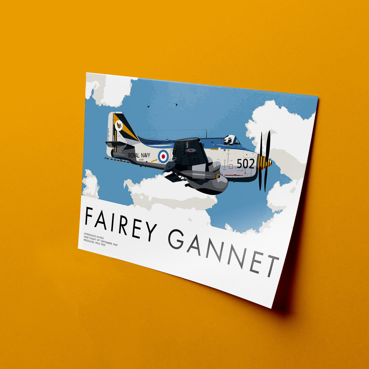 Vintage Fairey Ganet Aircraft Poster - A Piece of Aviation History for Your Home!