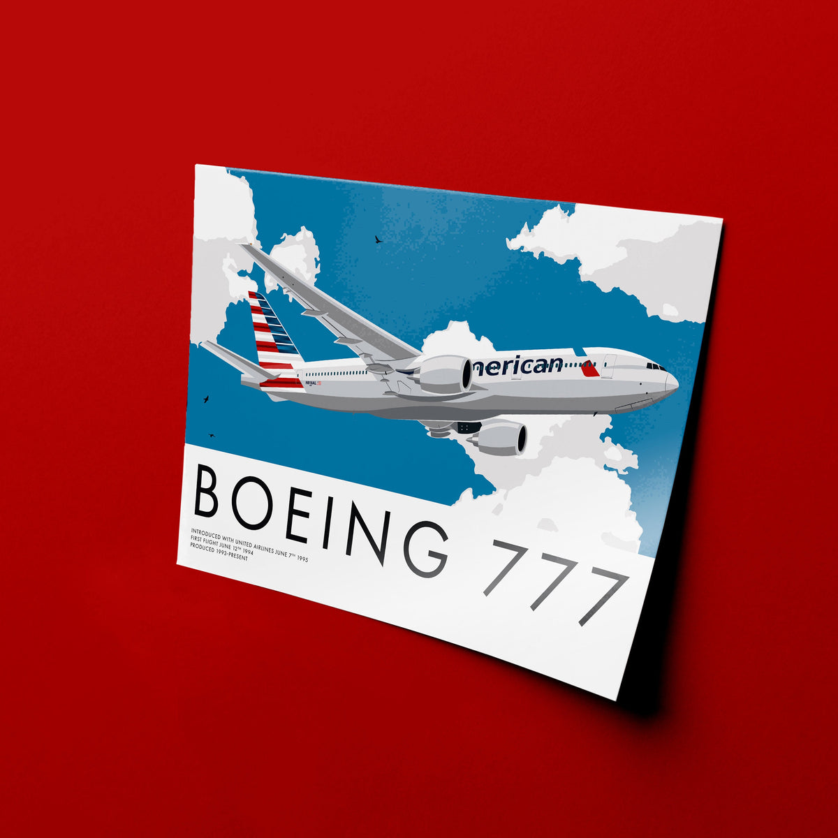 Boeing 777 American Airlines Aviation Art Poster