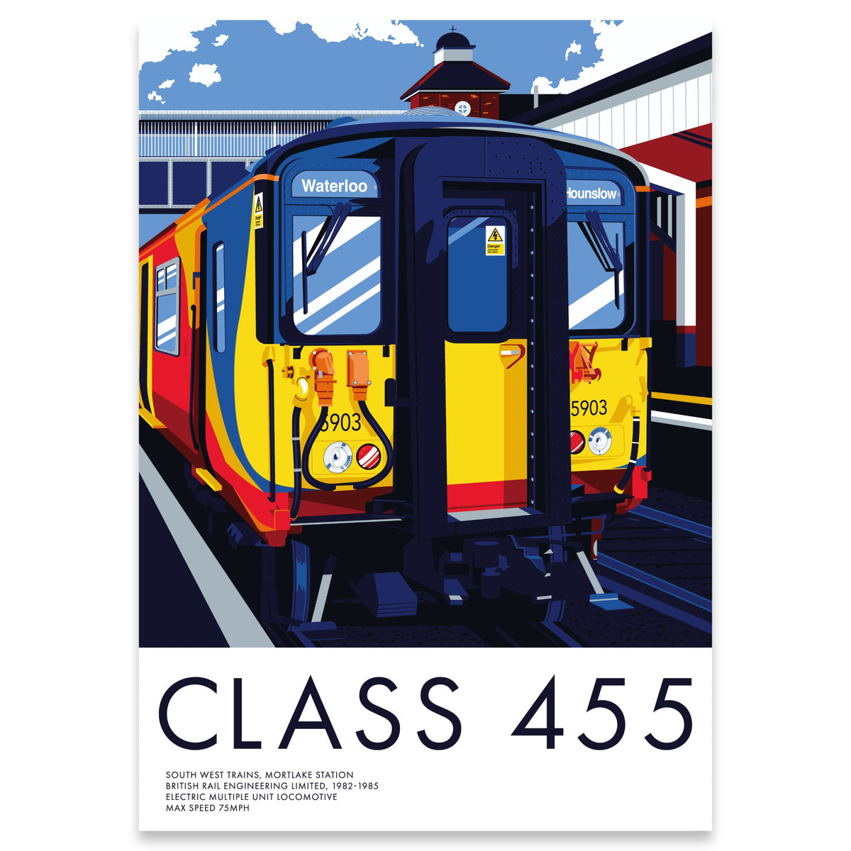 British Rail Class 455 Train Art Print | South West Trains