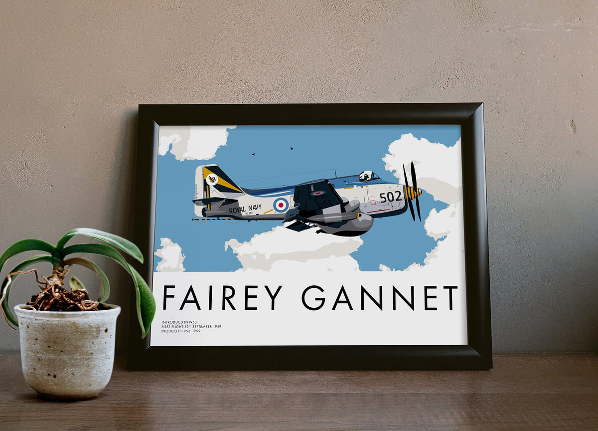 Vintage Fairey Ganet Aircraft Poster - A Piece of Aviation History for Your Home!
