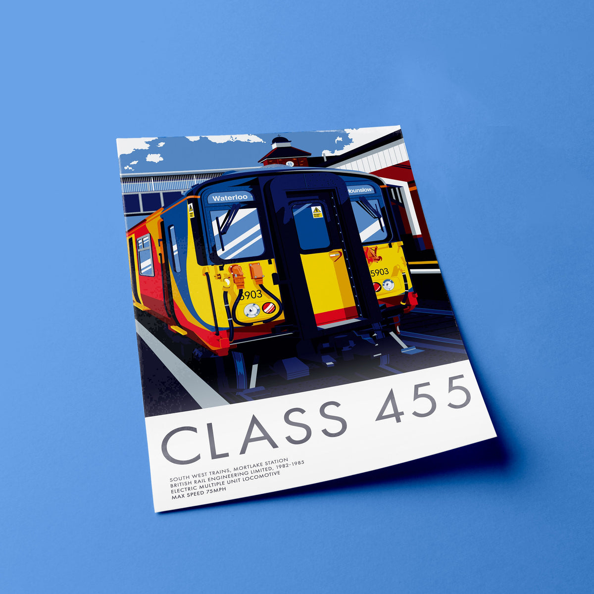 British Rail Class 455 Train Art Print | South West Trains