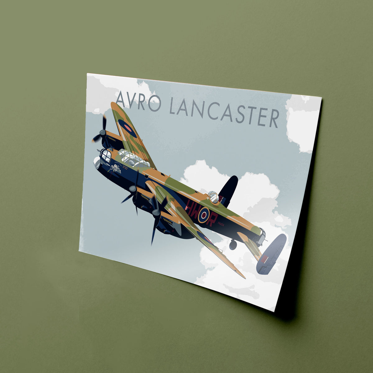 Avro Lancaster Bomber Aircraft Print - Aviation Art, Battle of Britain Flight, Plane Art