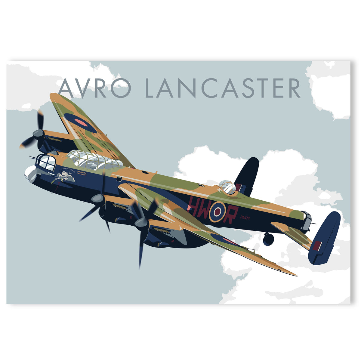 4 Bundle Aircraft Print - Spitfire, Lancaster, Hurricane & Mosquito Aviation Prints, Battle of Britain Flight