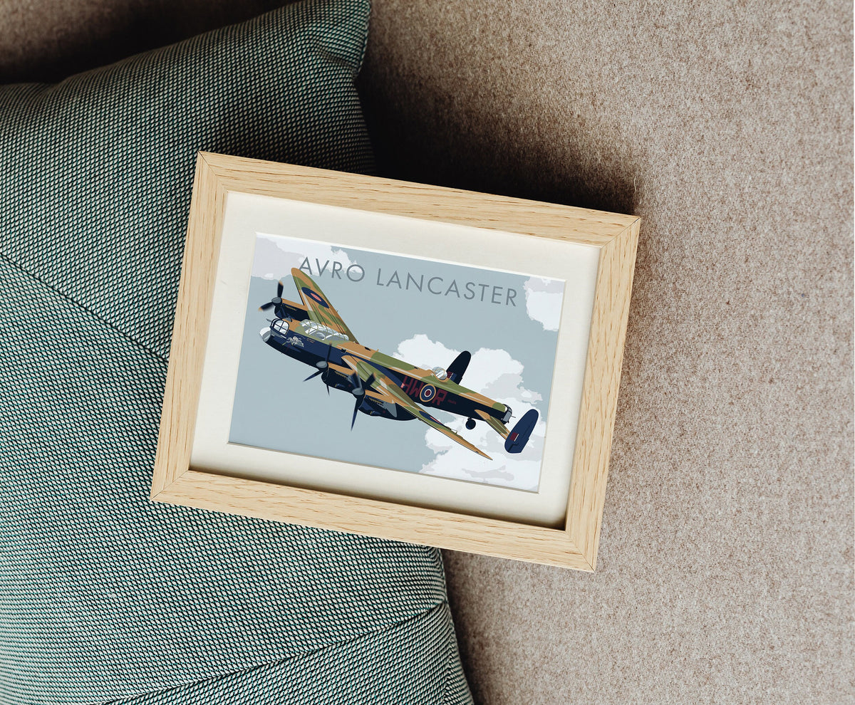 Avro Lancaster Bomber Aircraft Print - Aviation Art, Battle of Britain Flight, Plane Art