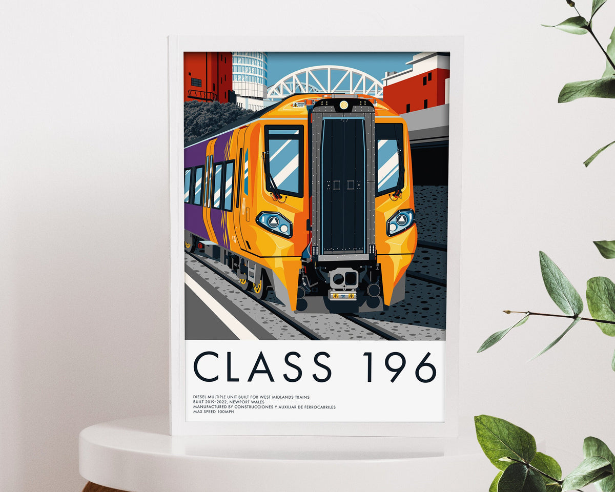 British Rail Class 196 Train Print, Birmingham, Railway Gift