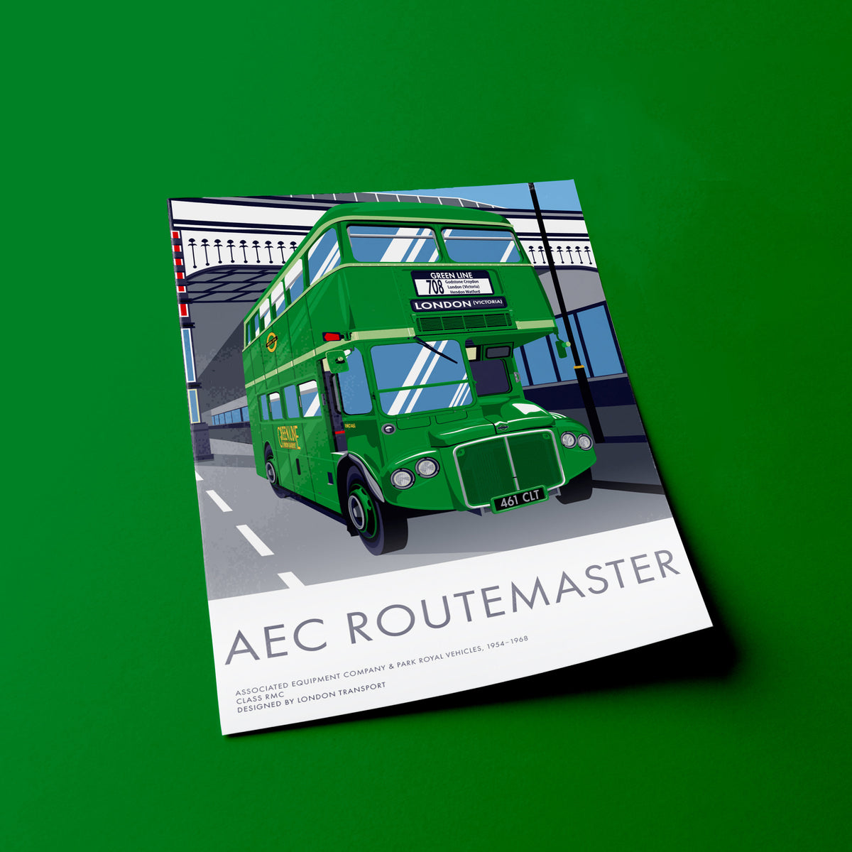 2 Print Bundle Vintage London Transportation Poster: AEC Routemaster London Buses