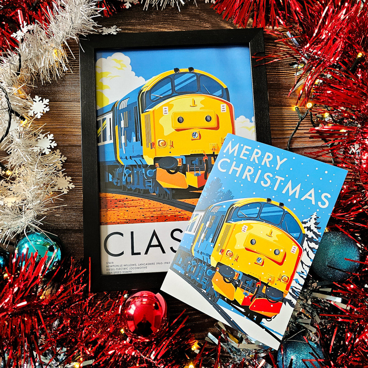 Class 37 Train Christmas Card