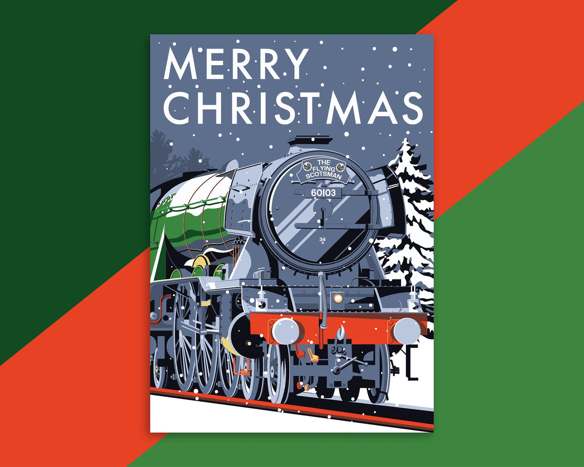 Flying Scotsman Train Christmas Card