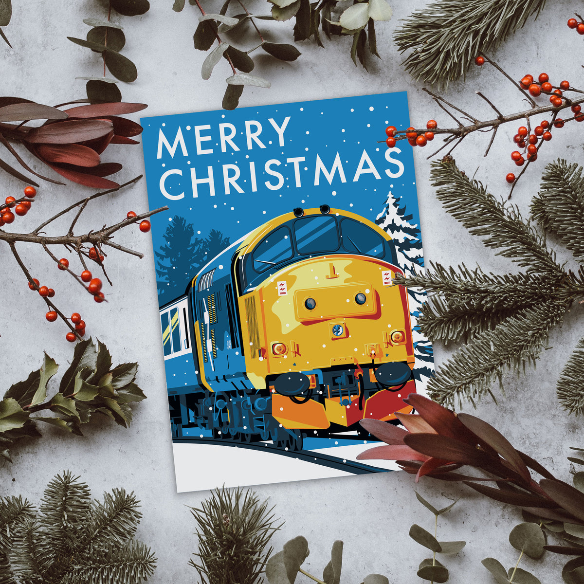 Class 37 Train Christmas Card