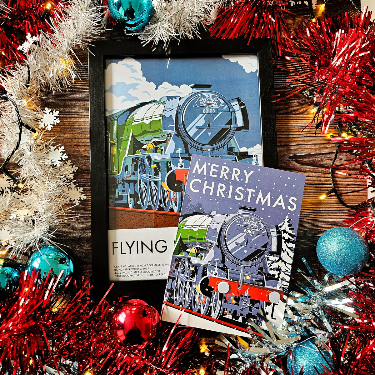 Flying Scotsman Train Christmas Card