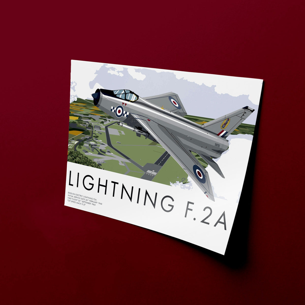 English Electric Lightning F.2A - Supersonic Aircraft Art, RAF Vintage Poster, Aviation Enthusiast Gift