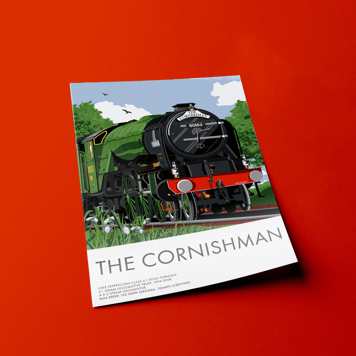 Tornado LNER Peppercorn A1 Locomotive, Steam Train Art Print