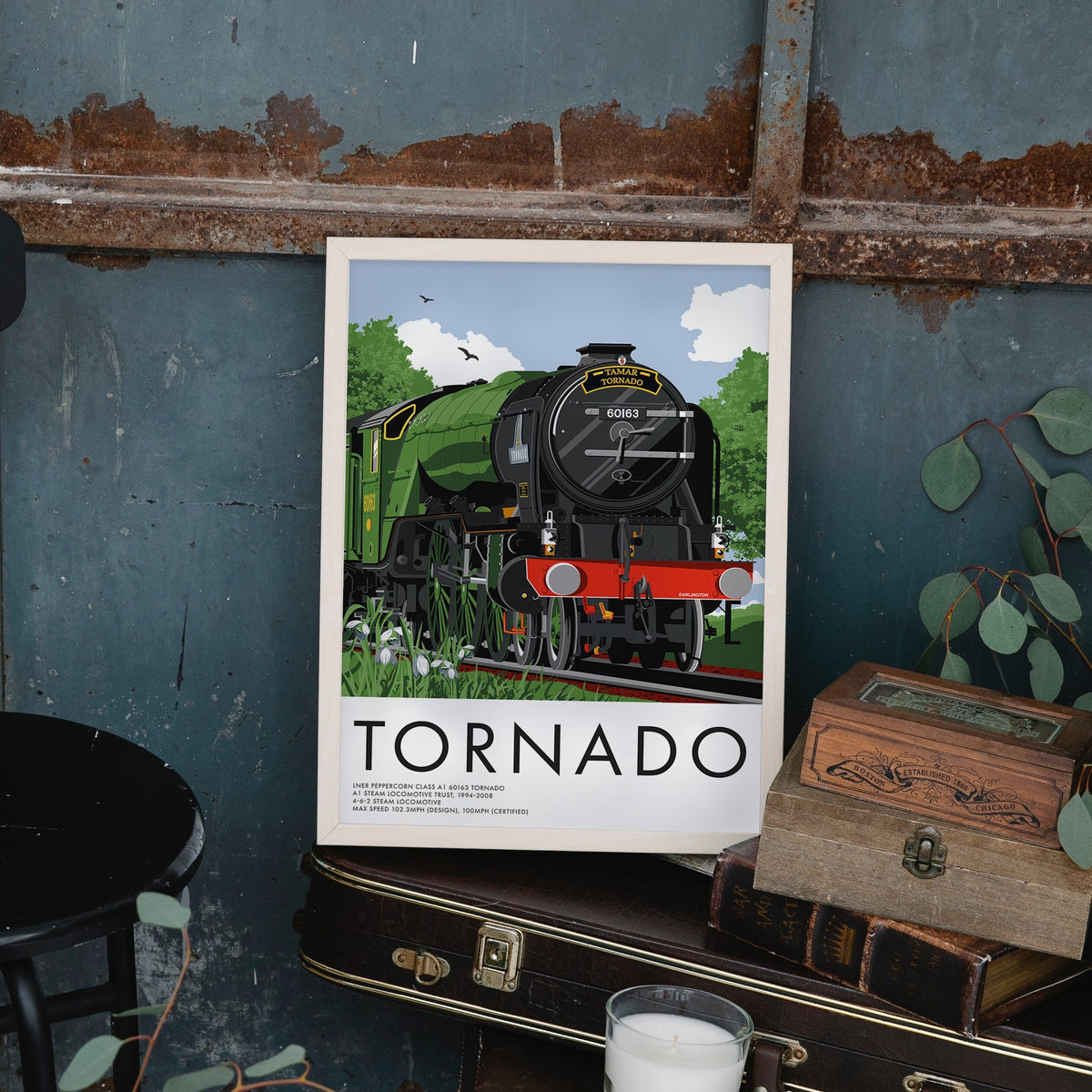 Tornado Steam Engine Train Print, LNER Peppercorn Locomotive Art