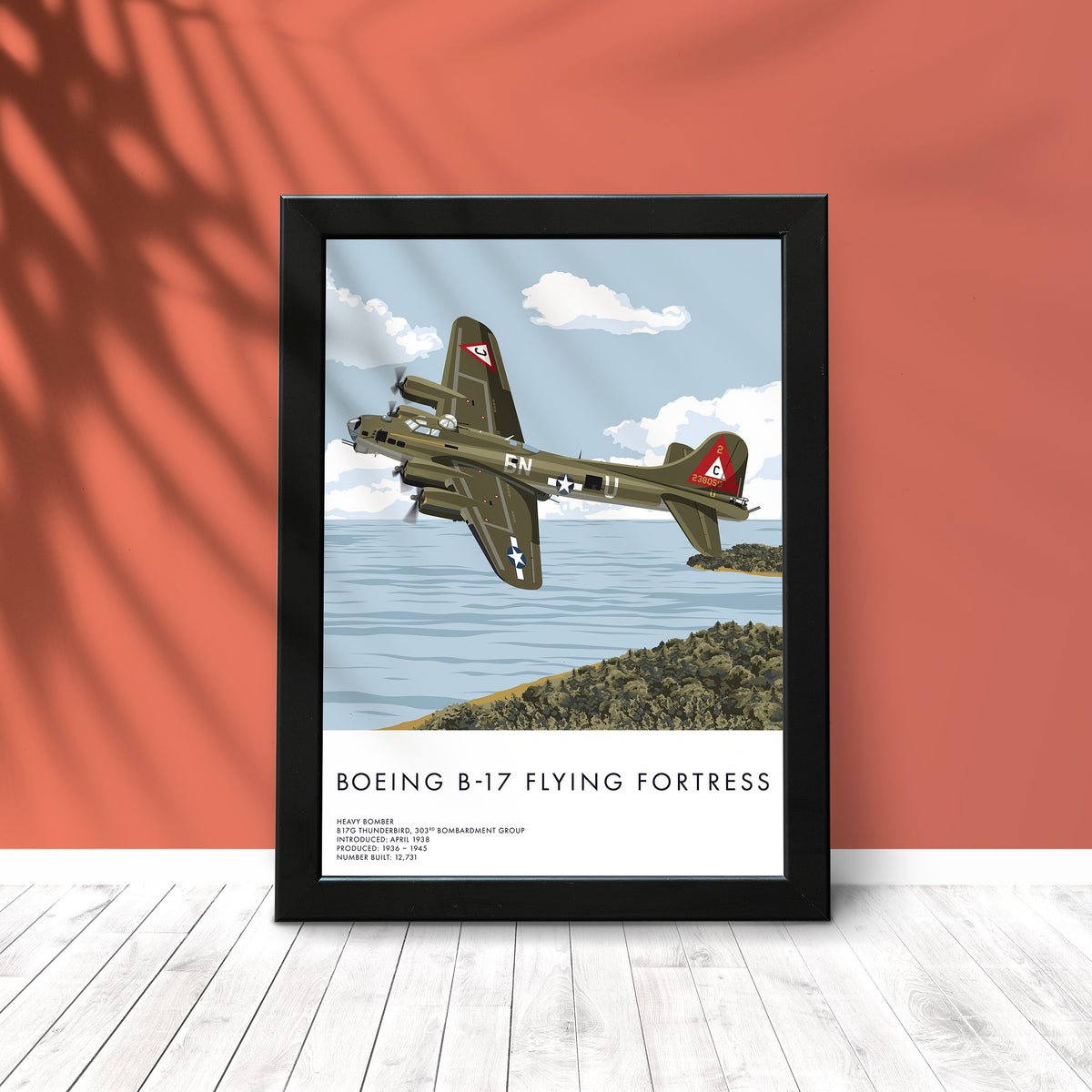 Boeing B-17 Flying Fortress, American WWII Plane Aircraft Print, Plane Art Room Decor