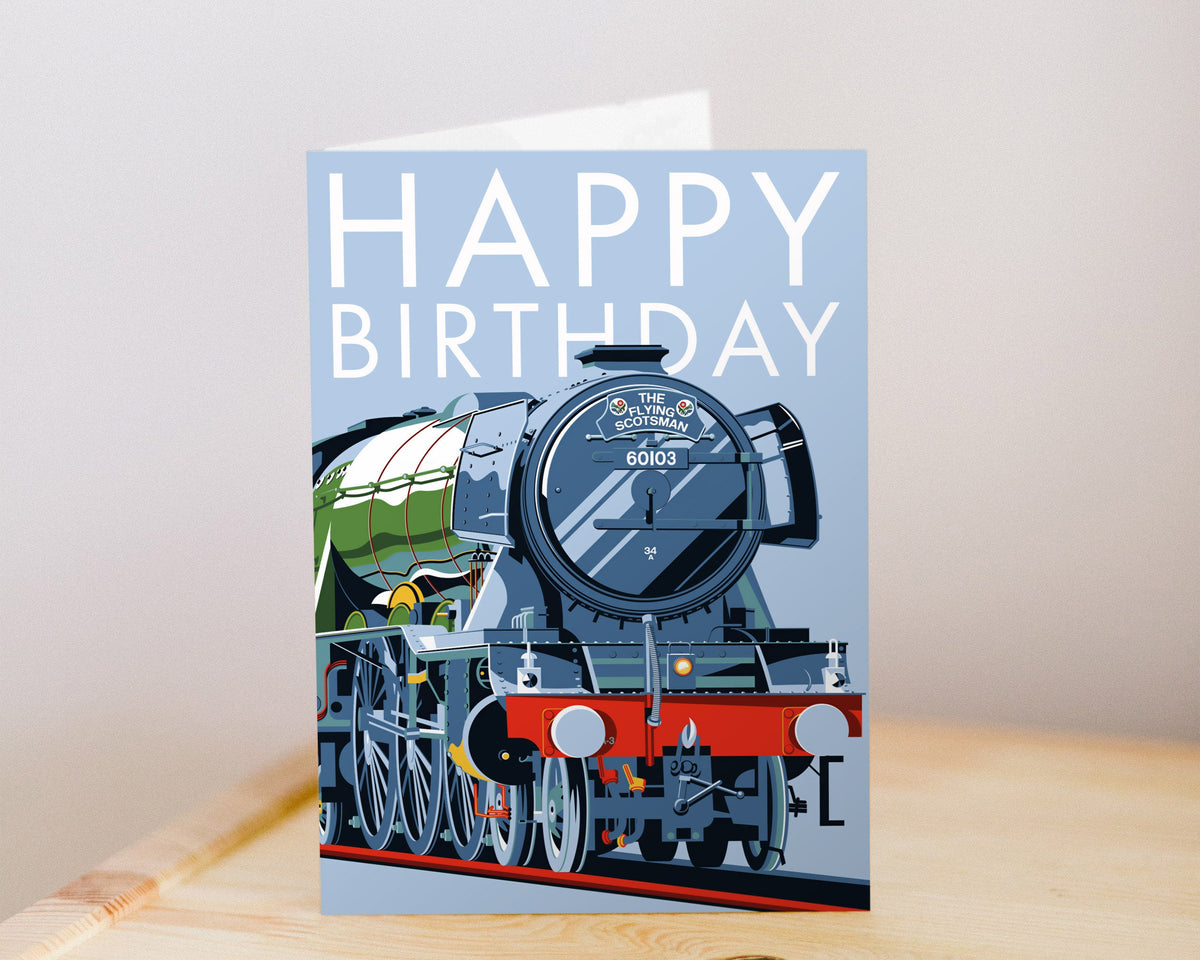Flying Scotsman Birthday Card – Steam Train Fan Gift