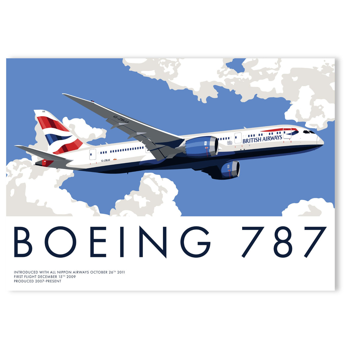 Boeing 787 Dreamliner Print | British Airways Aviation Art