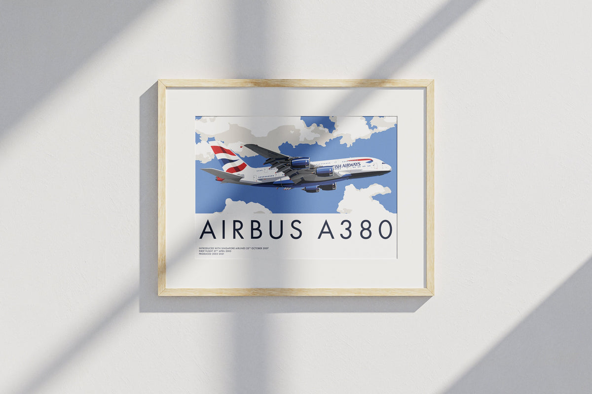 Airbus A380 Print | British Airways Aviation Art