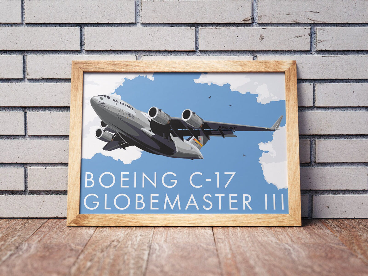 Boeing C-17 Globemaster III Poster: Aviation Art Print