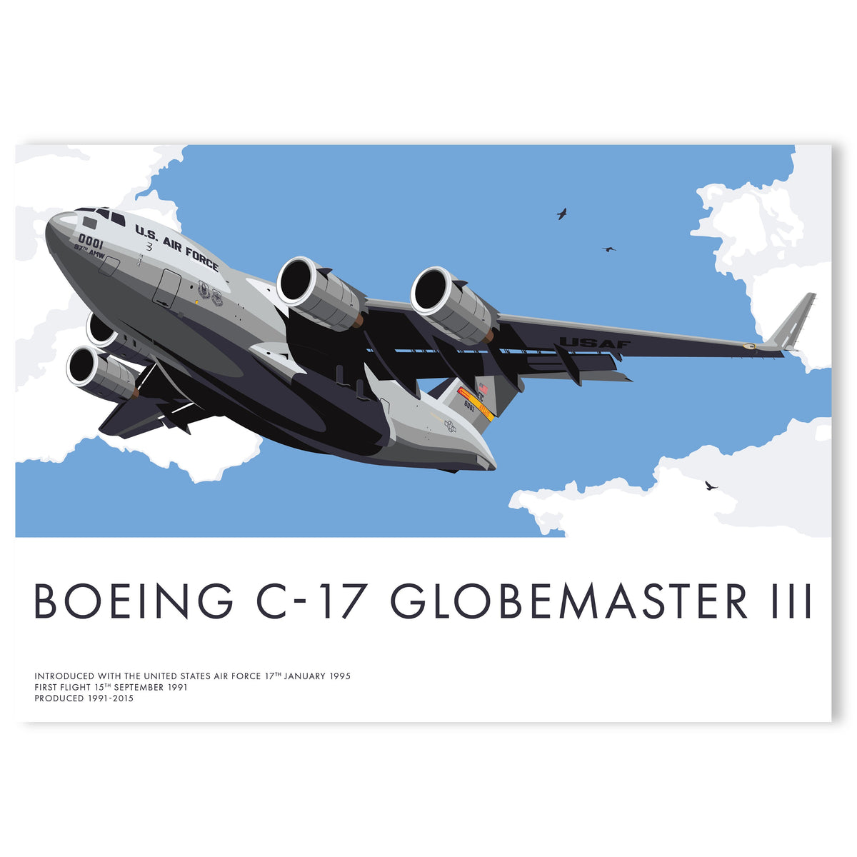 Boeing C-17 Globemaster III Poster: Aviation Art Print