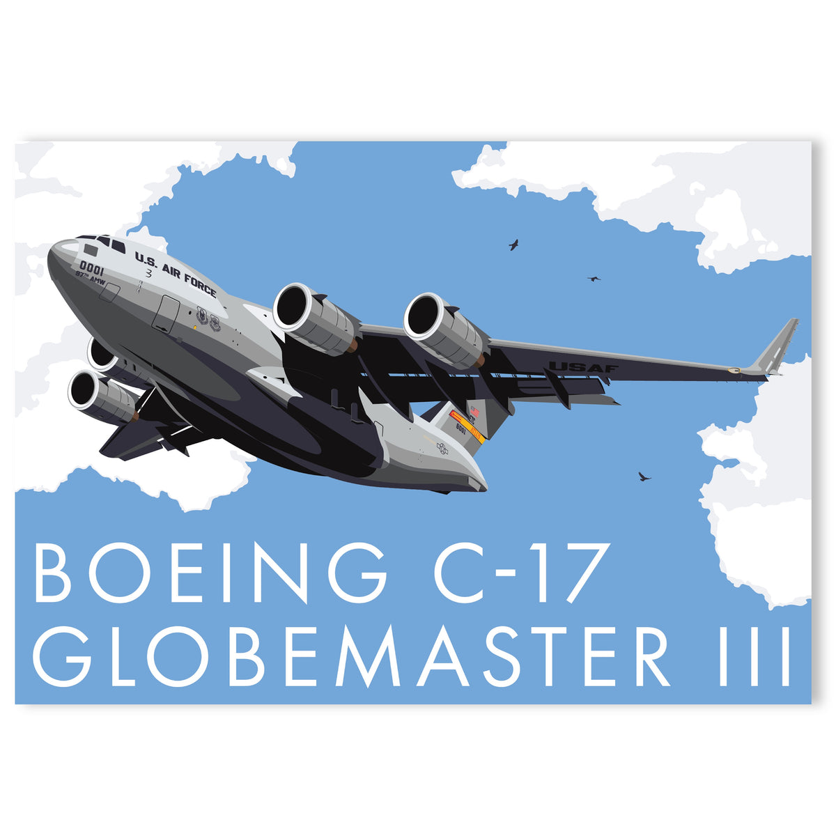 Boeing C-17 Globemaster III Poster: Aviation Art Print