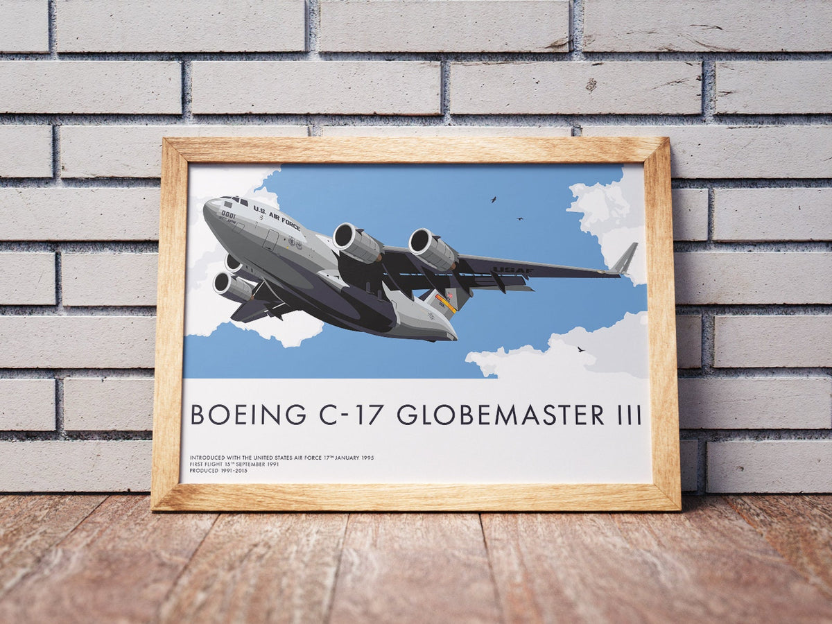 Boeing C-17 Globemaster III Poster: Aviation Art Print