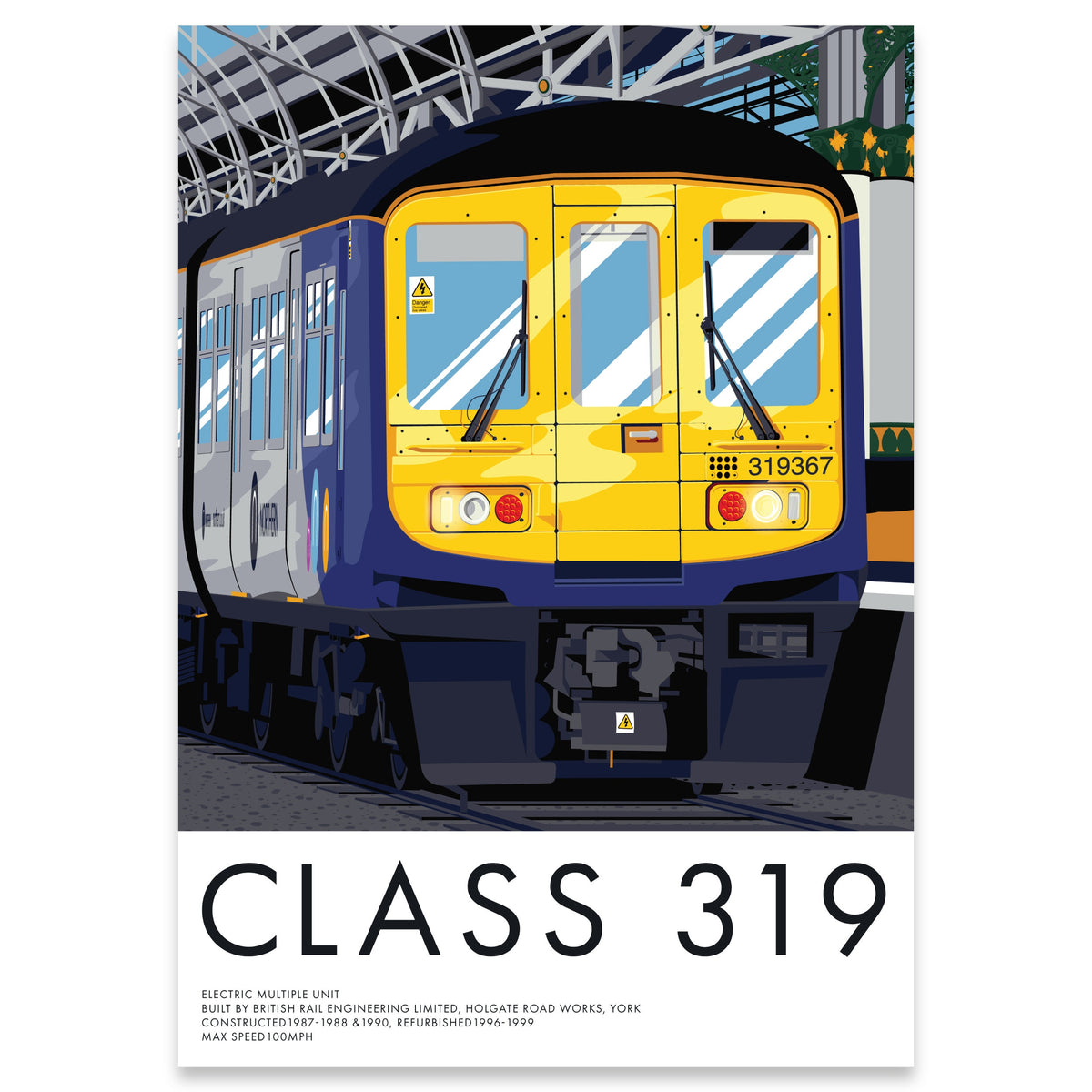 British Rail Class 319 Train Poster, Northern Rail Livery
