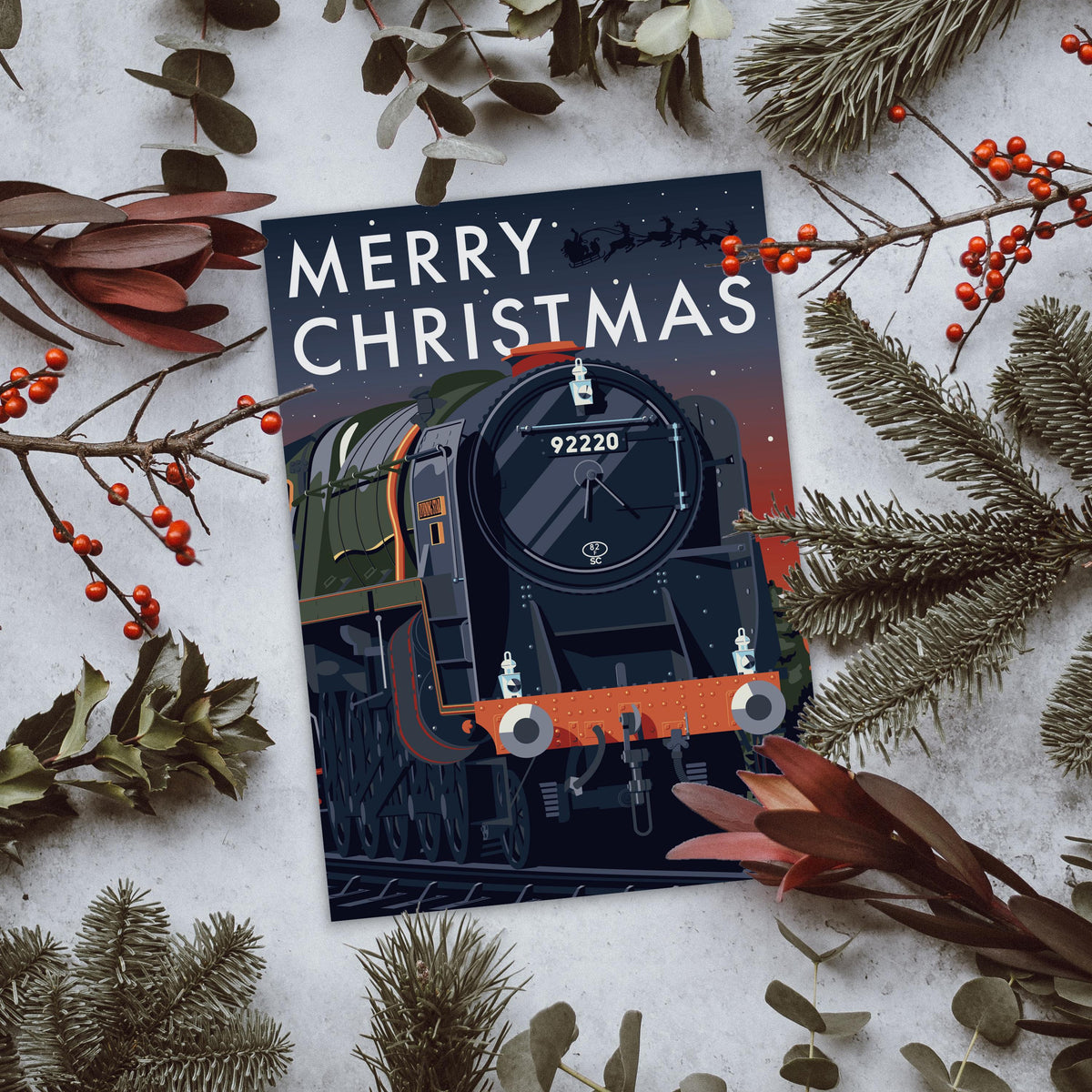 Evening Star Class 9F Train Christmas Card