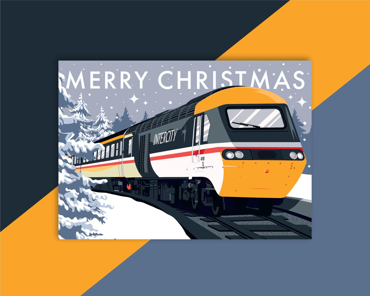 InterCity 125 HST Swallow Livery Train Christmas Card
