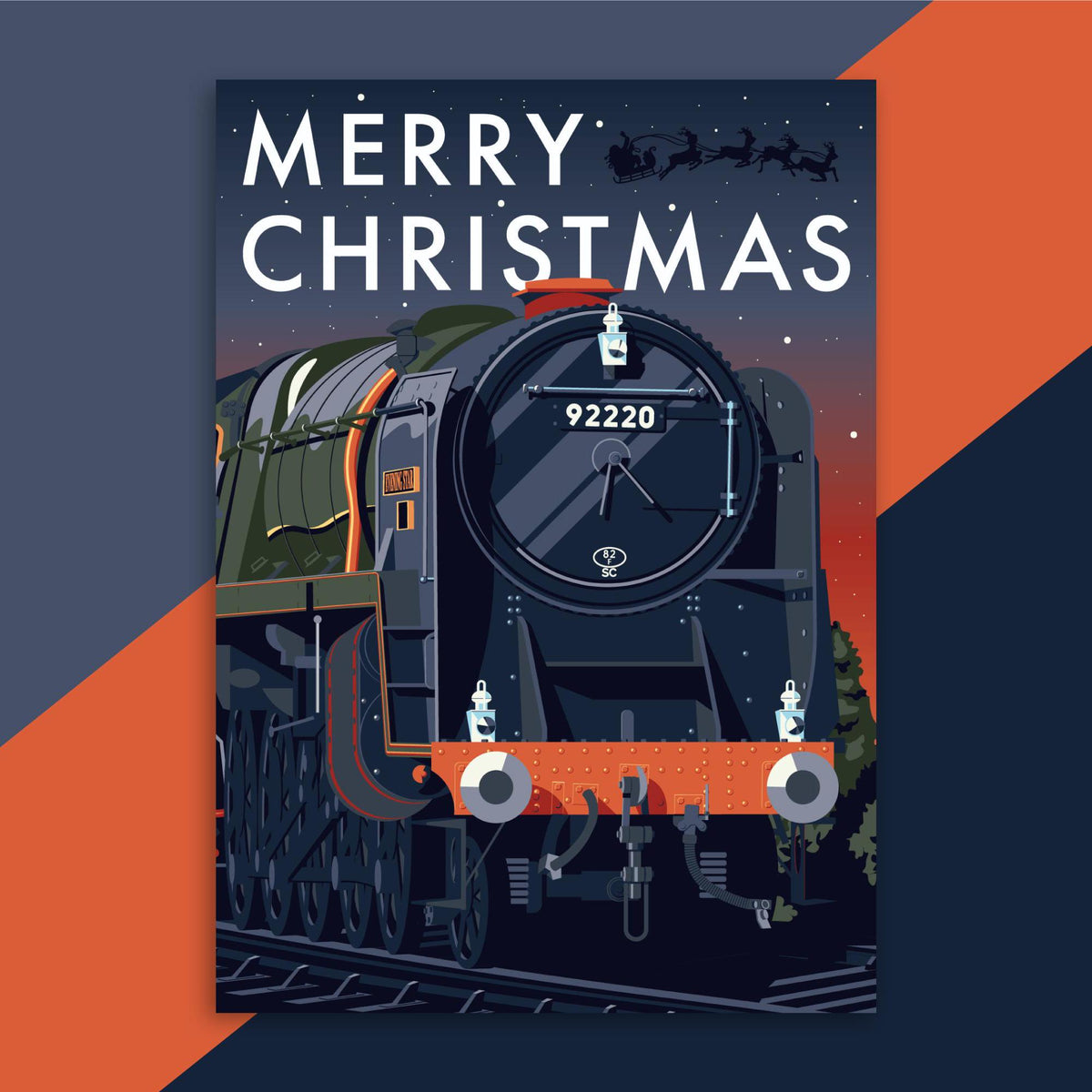 Evening Star Class 9F Train Christmas Card