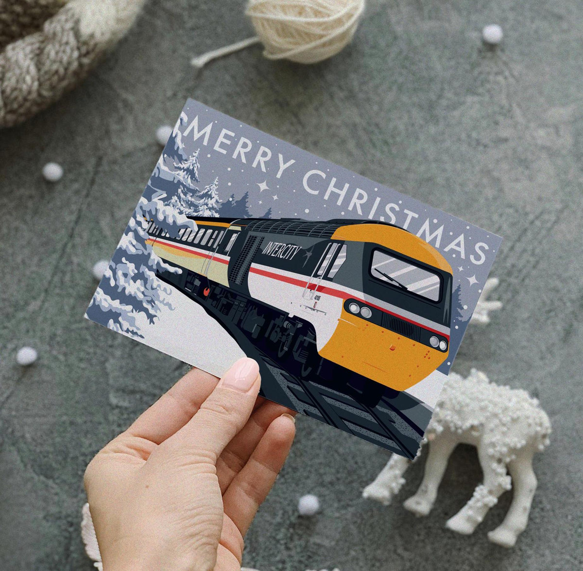 InterCity 125 HST Swallow Livery Train Christmas Card