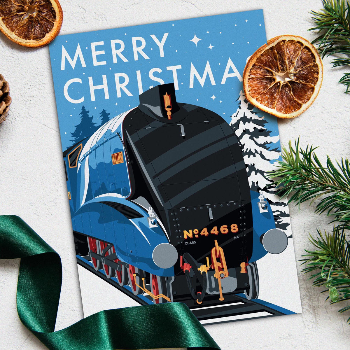 LNER Class A4 Mallard Train Christmas Card