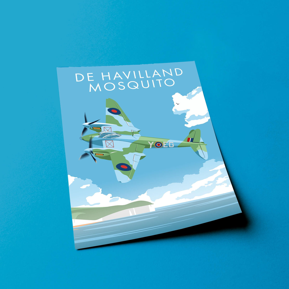WWII Aircraft Print Set: Spitfire, Lancaster, Hurricane, Mosquito