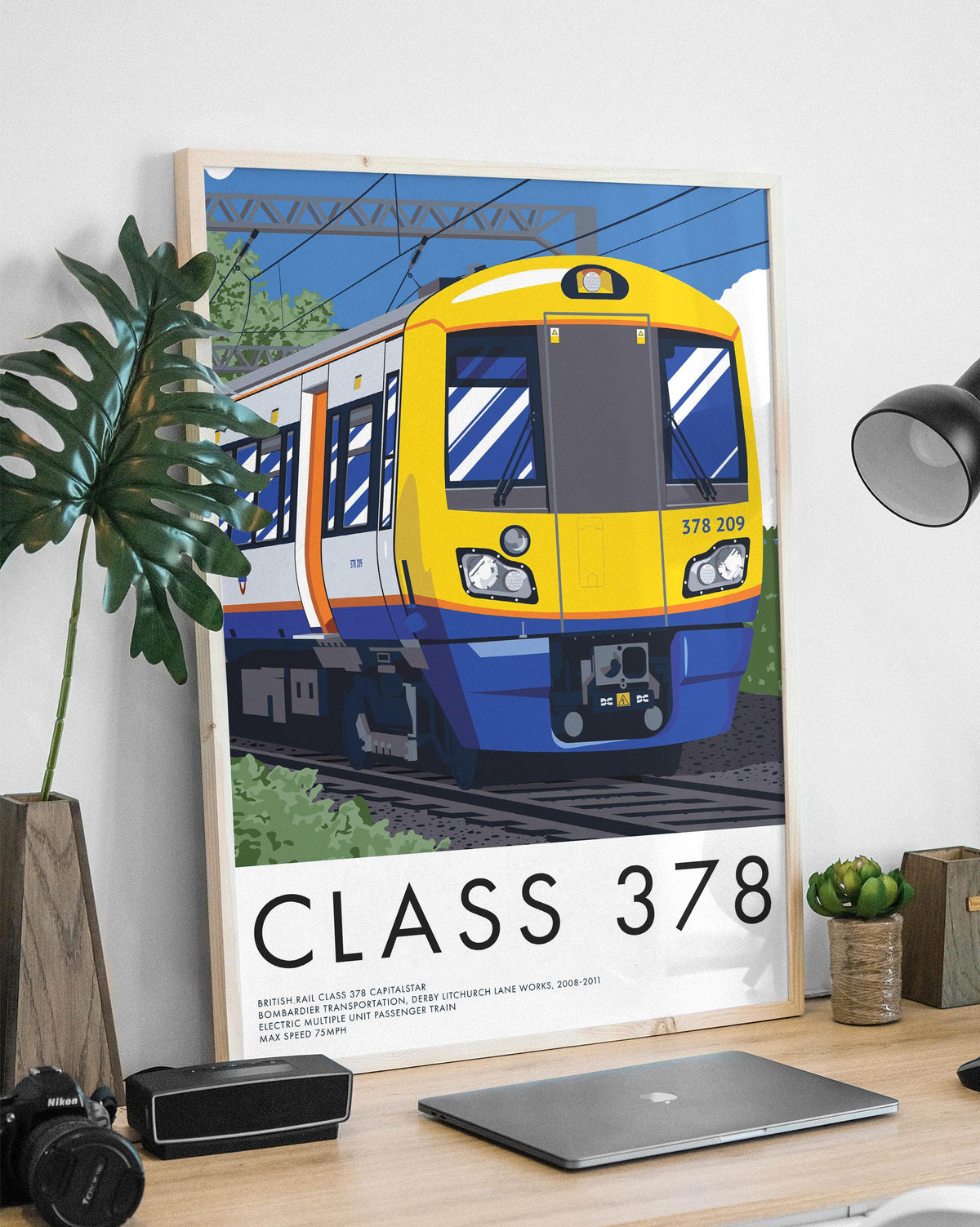British Rail Class 378 Electric Multiple Unit Locomotive Train Poster Print | London Overground