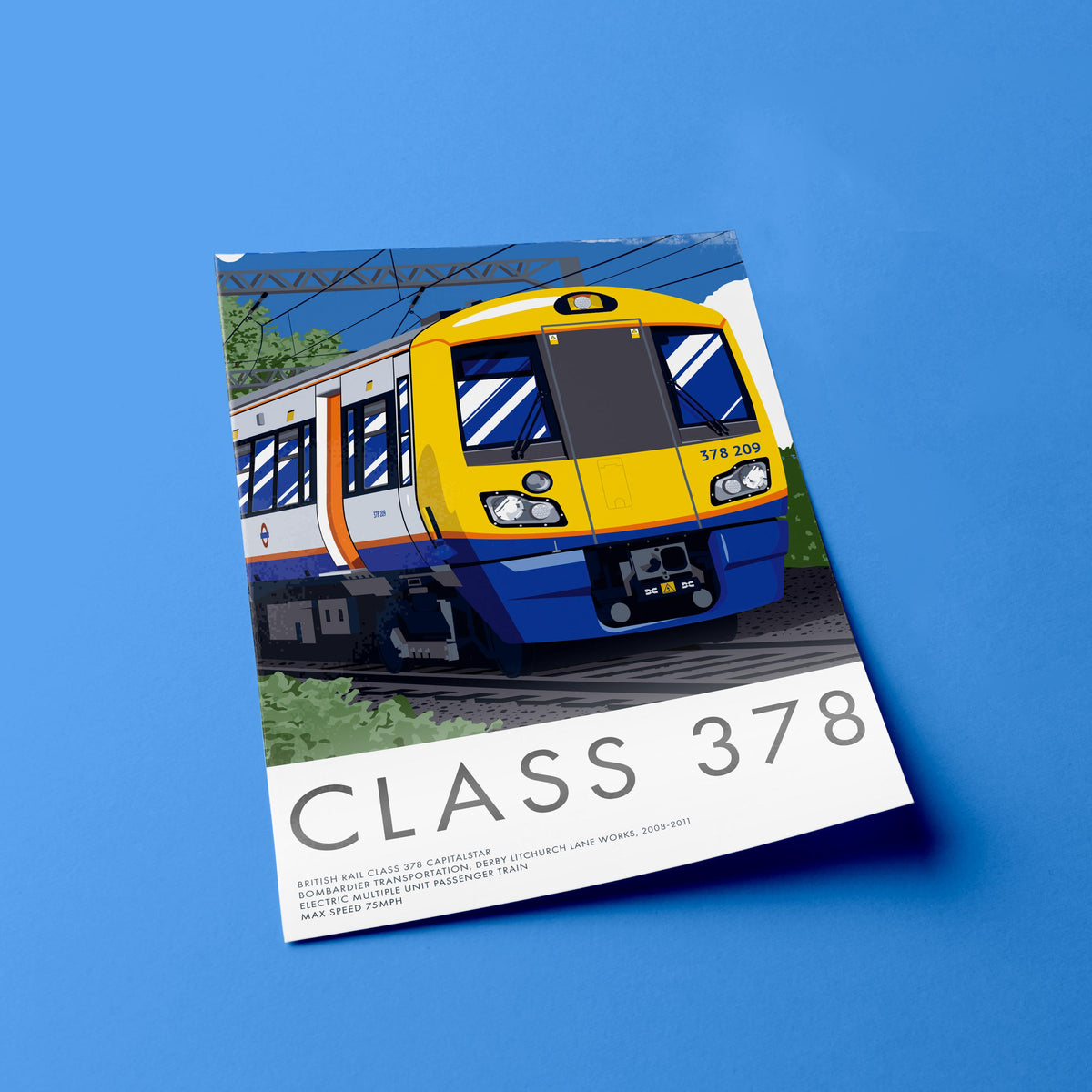 British Rail Class 378 Electric Multiple Unit Locomotive Train Poster Print | London Overground