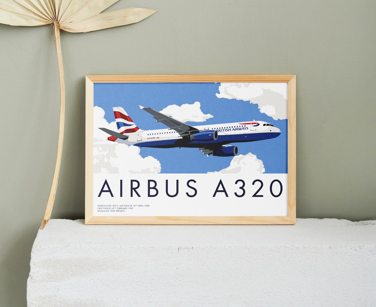 Airbus A320 Print – British Airways Aviation Art