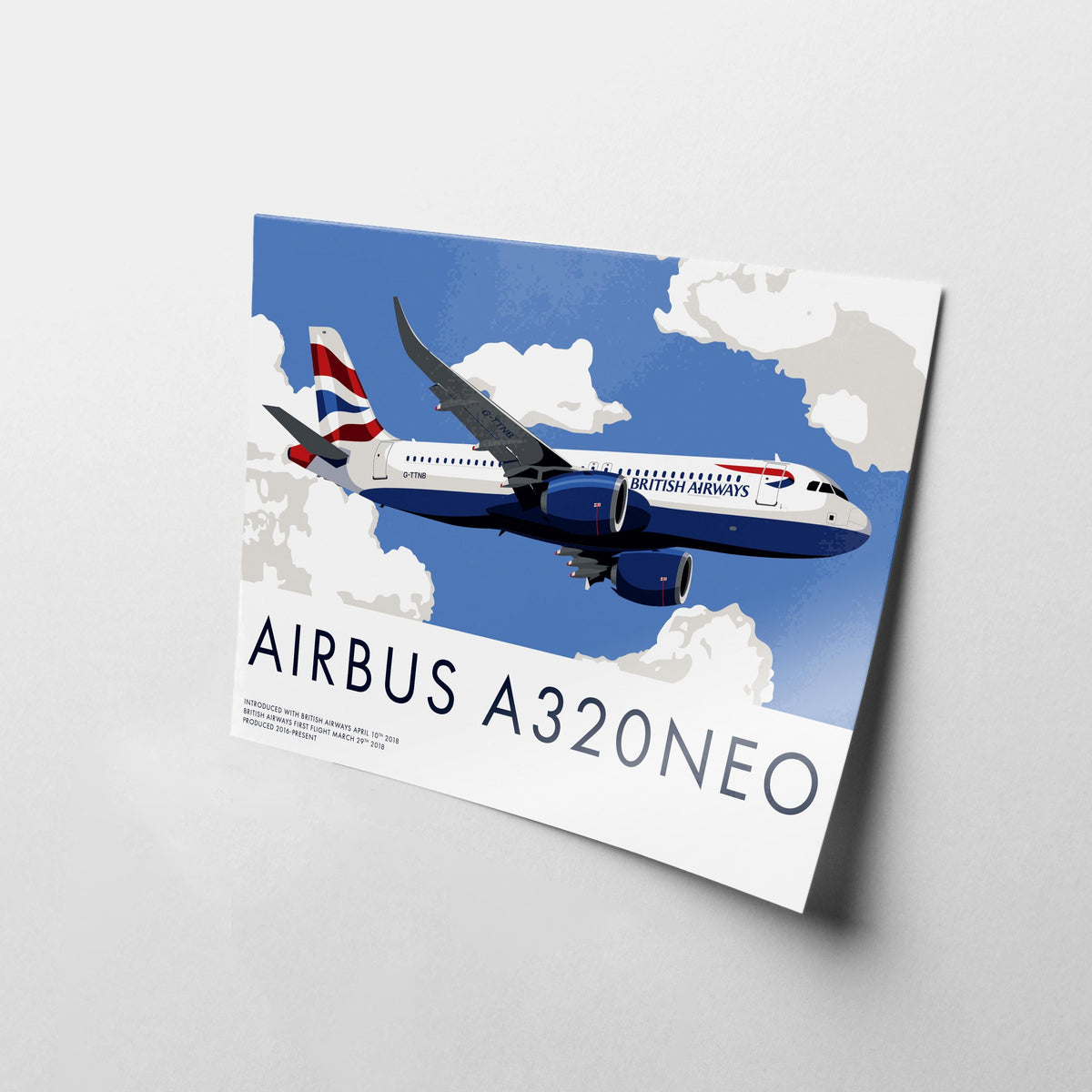 Airbus A320neo Print – British Airways Livery | Modern Aviation Art for Pilots, Travelers & Plane Lovers