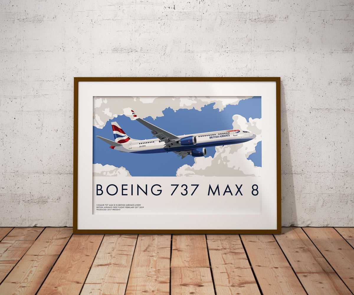 Boeing 737 MAX 8 Print – British Airways Aviation Art