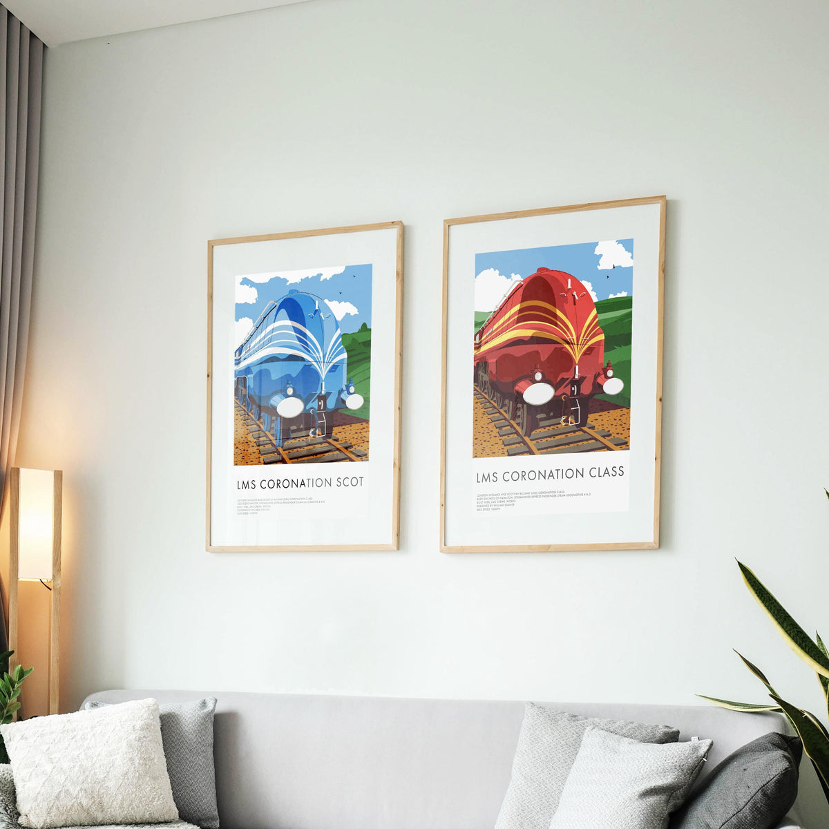 2 Print Bundle - LMS Coronation Class Locomotive Train Prints, Train Wall Art