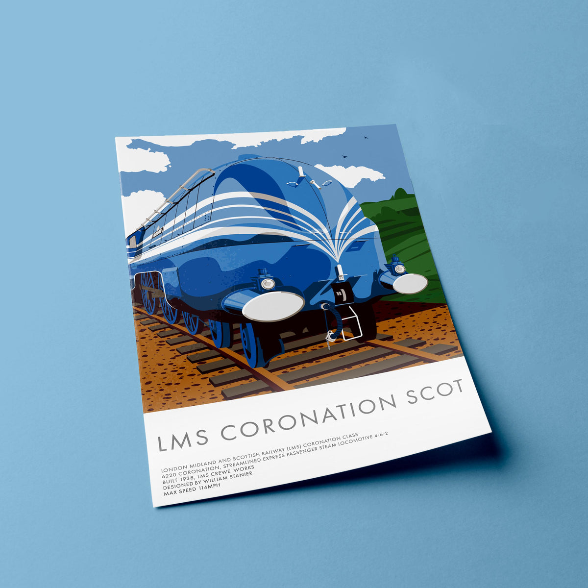 2 Print Bundle - LMS Coronation Class Locomotive Train Prints, Train Wall Art